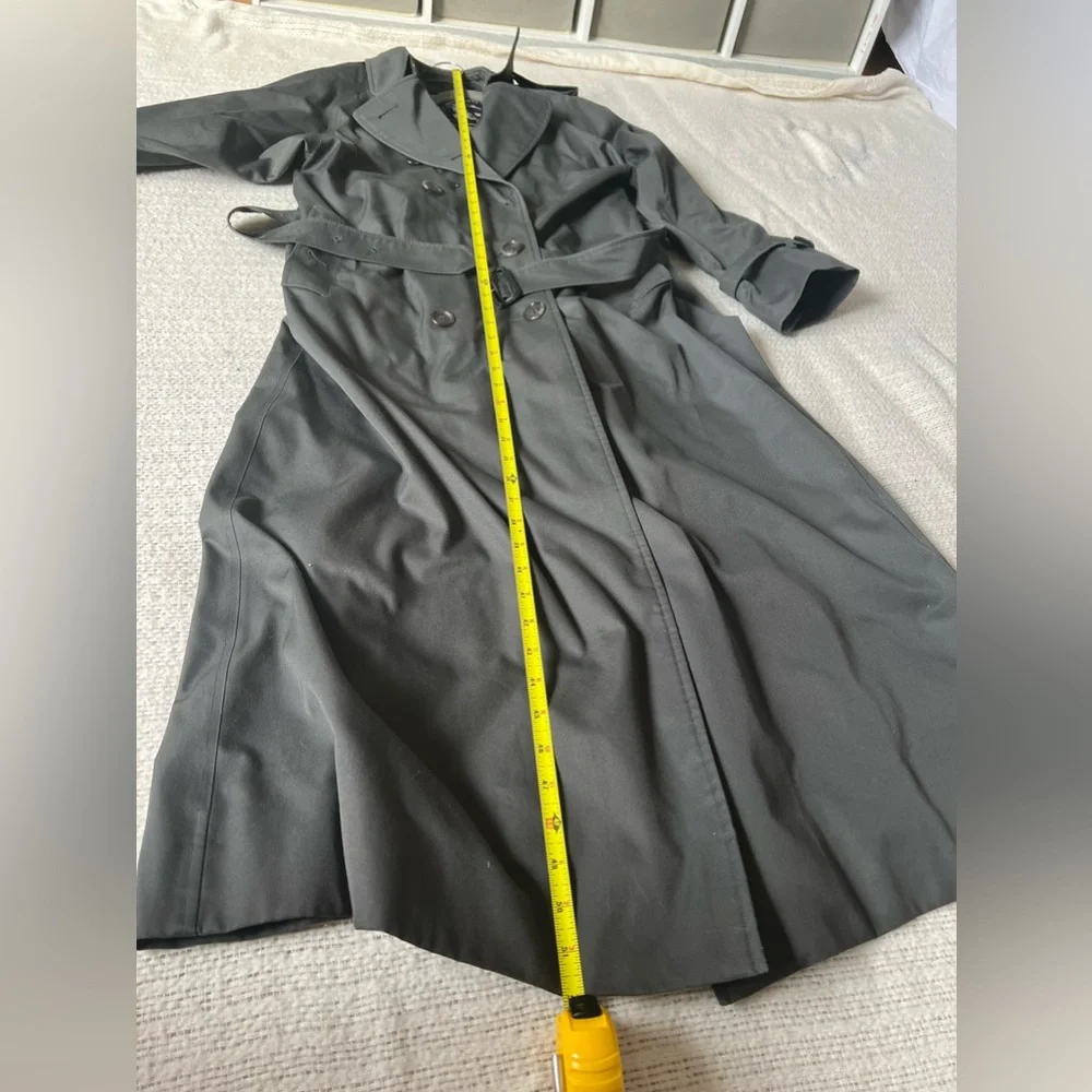 Classic Gray Trench Coat Burberry extremely long USA 6 - Picture 6 of 16